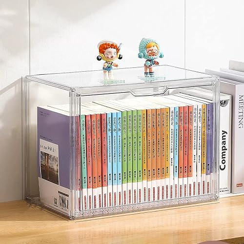 1, 2, 3, 4, 5, 6 cajas de plástico para almacenamiento con tapas y puerta magnética, protección de almacenamiento de recuerdos de sombreros, cubos