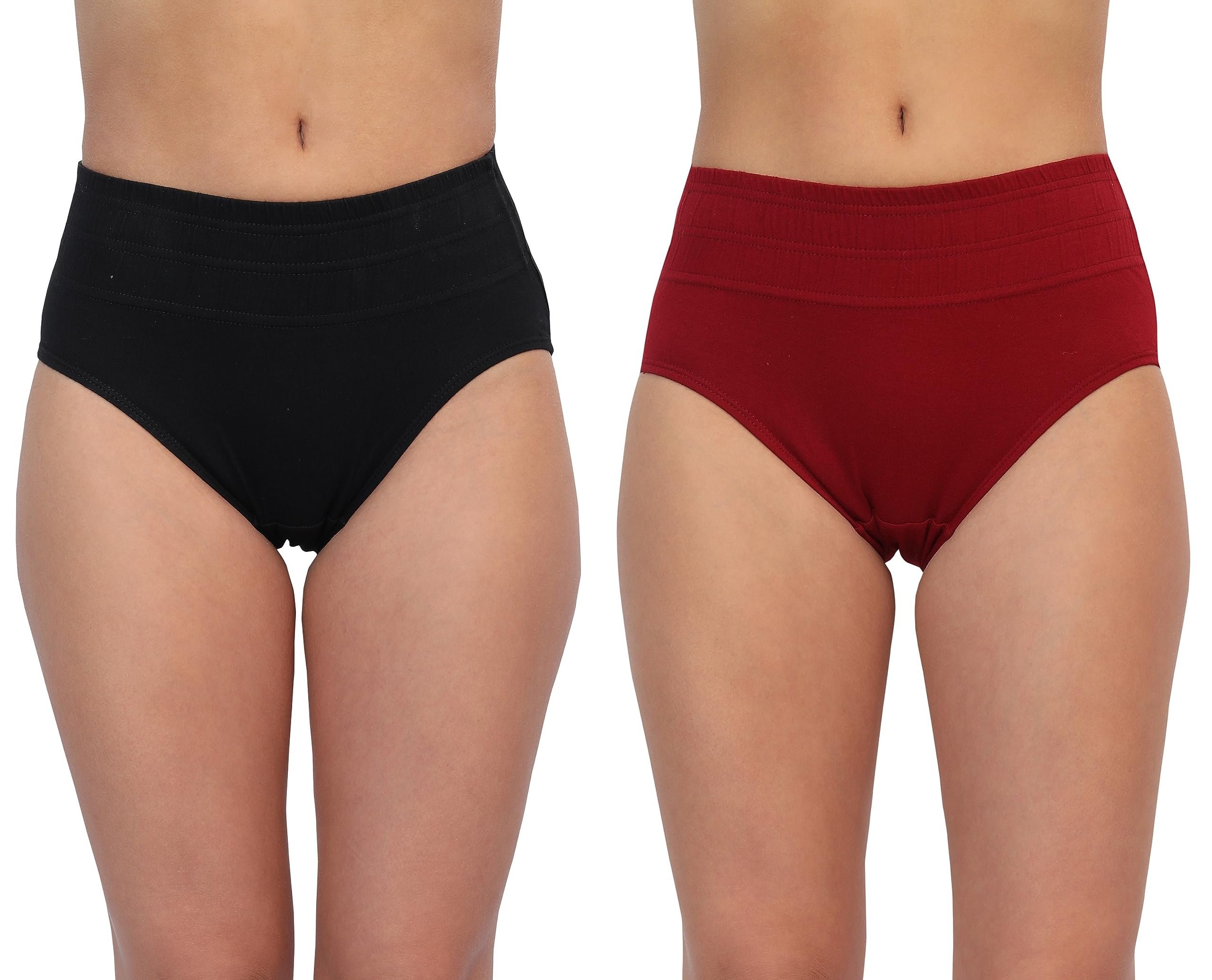 glamoras Women Cotton High Waist Full Coverage Broad Band Tummy Tucker Tummy Control Panty, Size L-3XL, Pack of 2 Panties-picture-16