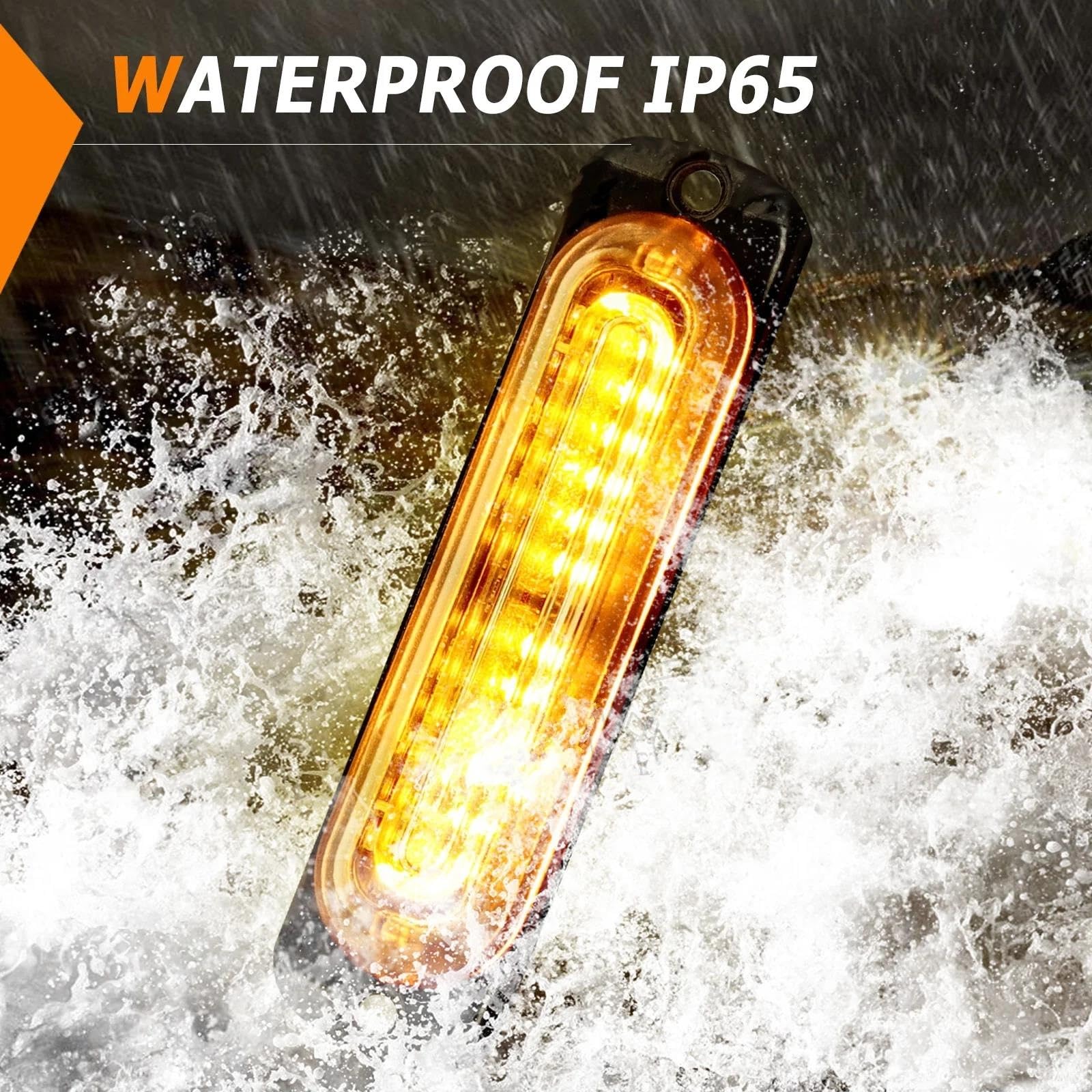 Luces de giro 4 Luces Estroboscópicas 12 LED Para Advertencia Luz Emergencia Luz Baliza Coche Camión Camioneta SUV Ámbar Amarillo Naranja Tráfico 12 V 24 V intermitente