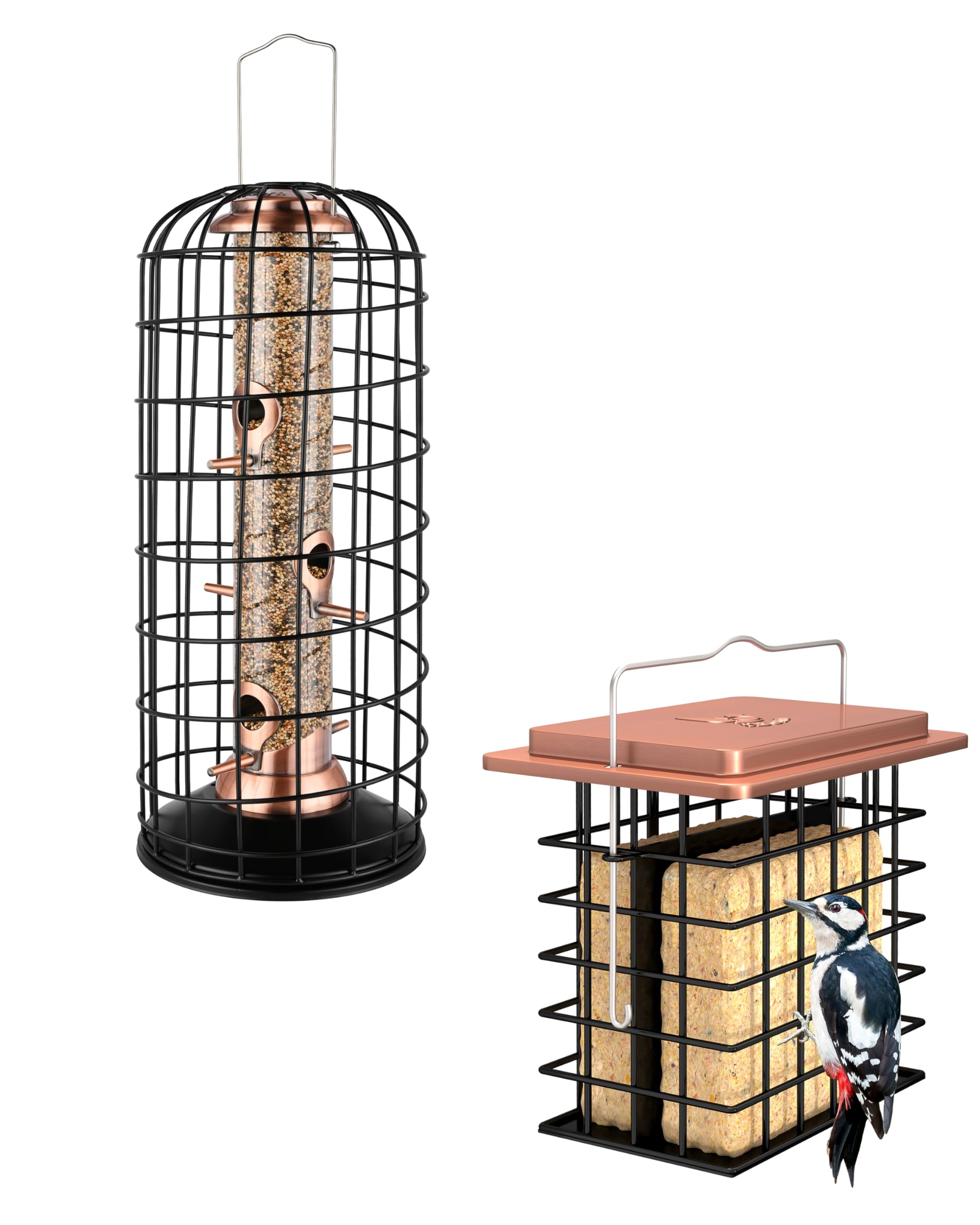 iBornSquirrel Proof Bird Feeder & Suet Cake Feeder