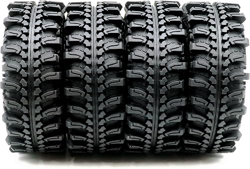 Miniatura 2 de HOBBYSOUL 4 unids RC 1.9 Neumáticos para terreno lodoso Altura 121mm/4.75inch Neumáticos para 1/10 Crawler FCX10 Traxxas TRX4 Axial SCX10 Pro SCX10