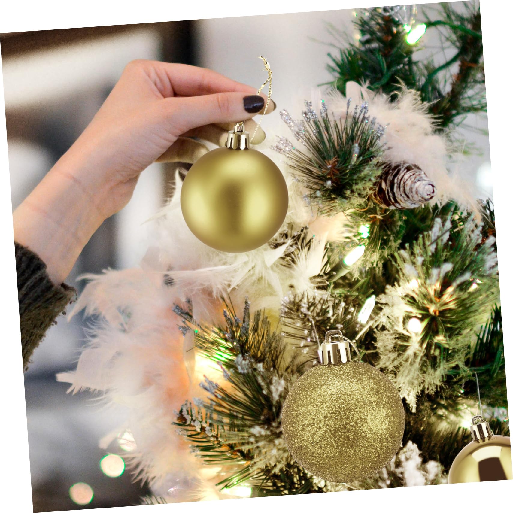 Ciieeo Lot de 100 Boules de Noël Décoratives pour Sapin de Noël