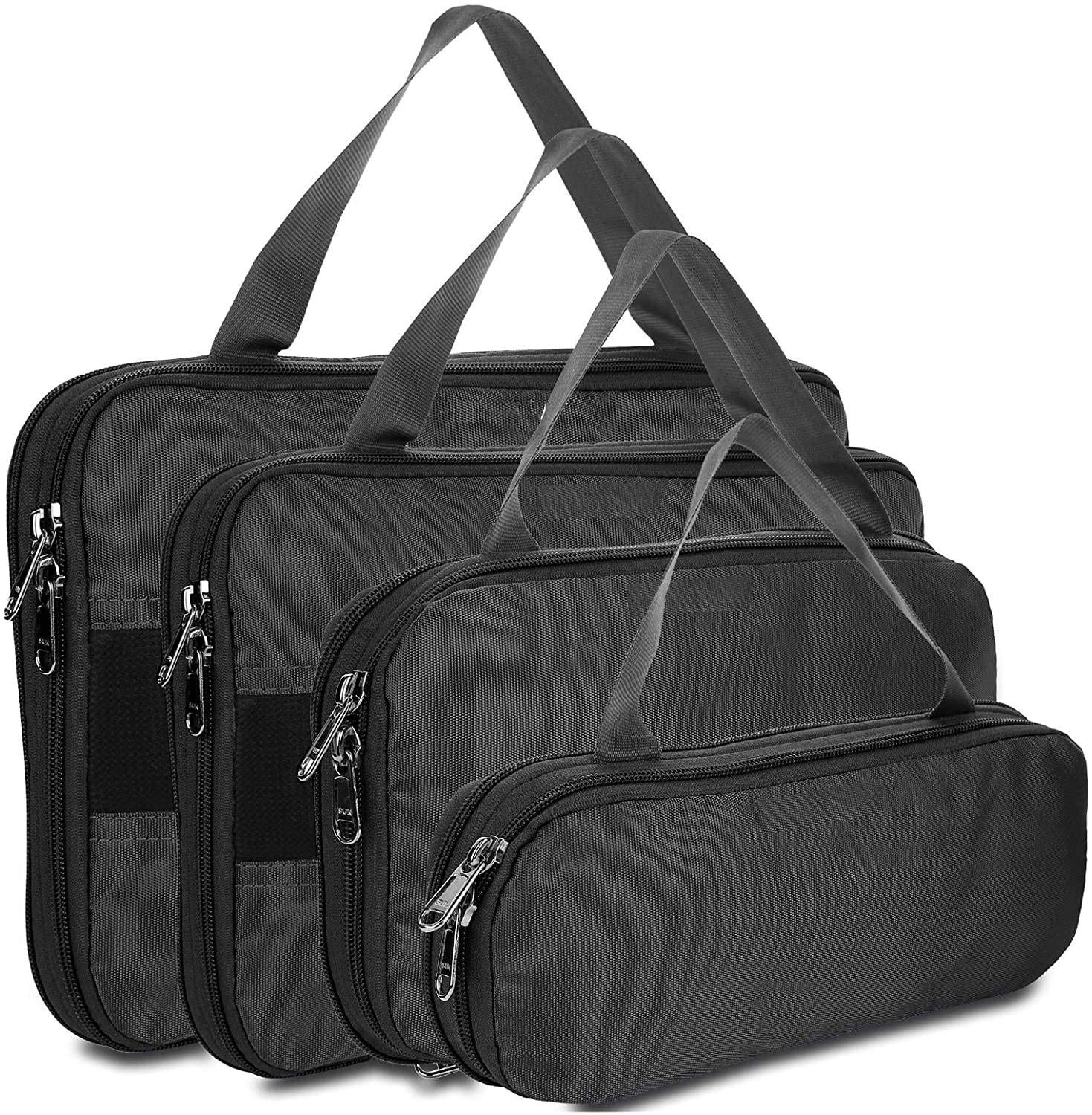 SHIBUISHIBUI Compression Packing Cubes for Travel - Premium Luggage Organizer Set for Men and Women (Pack of 4) (Black) Small Medium Large