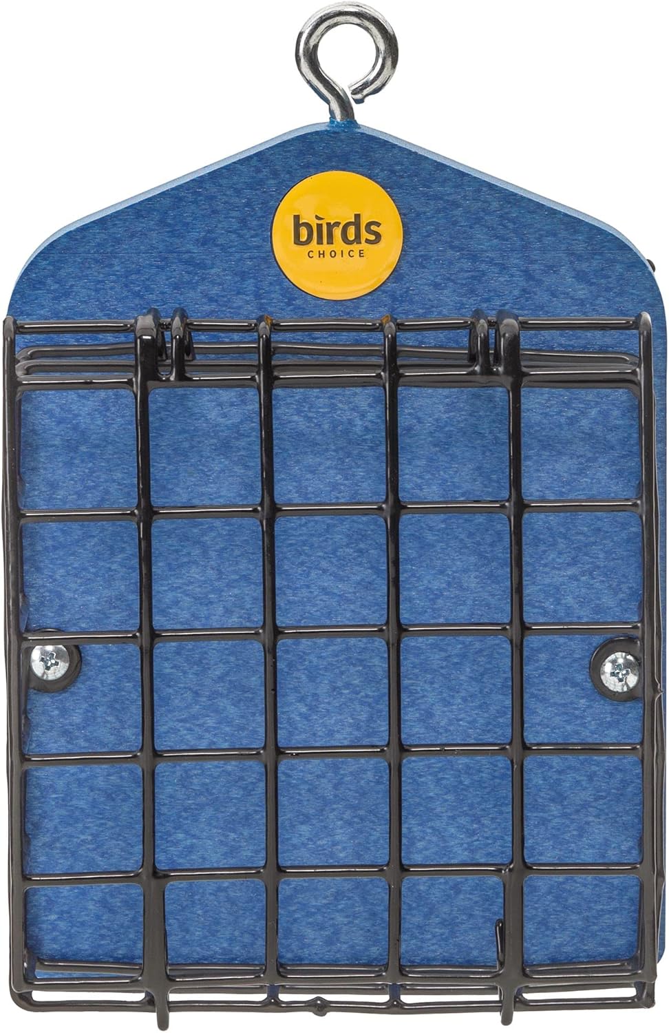 Birds Choice Suet Cage Feeder, Holds 2 Suet Cakes | Hanging Bird Suet Feeder for Woodpeckers, Jays, Nuthatches | Vinyl Coated Grids | Sturdy for Garden, Backyard, Outdoor | Deep Blue, 5"L x 4"W x 8"H