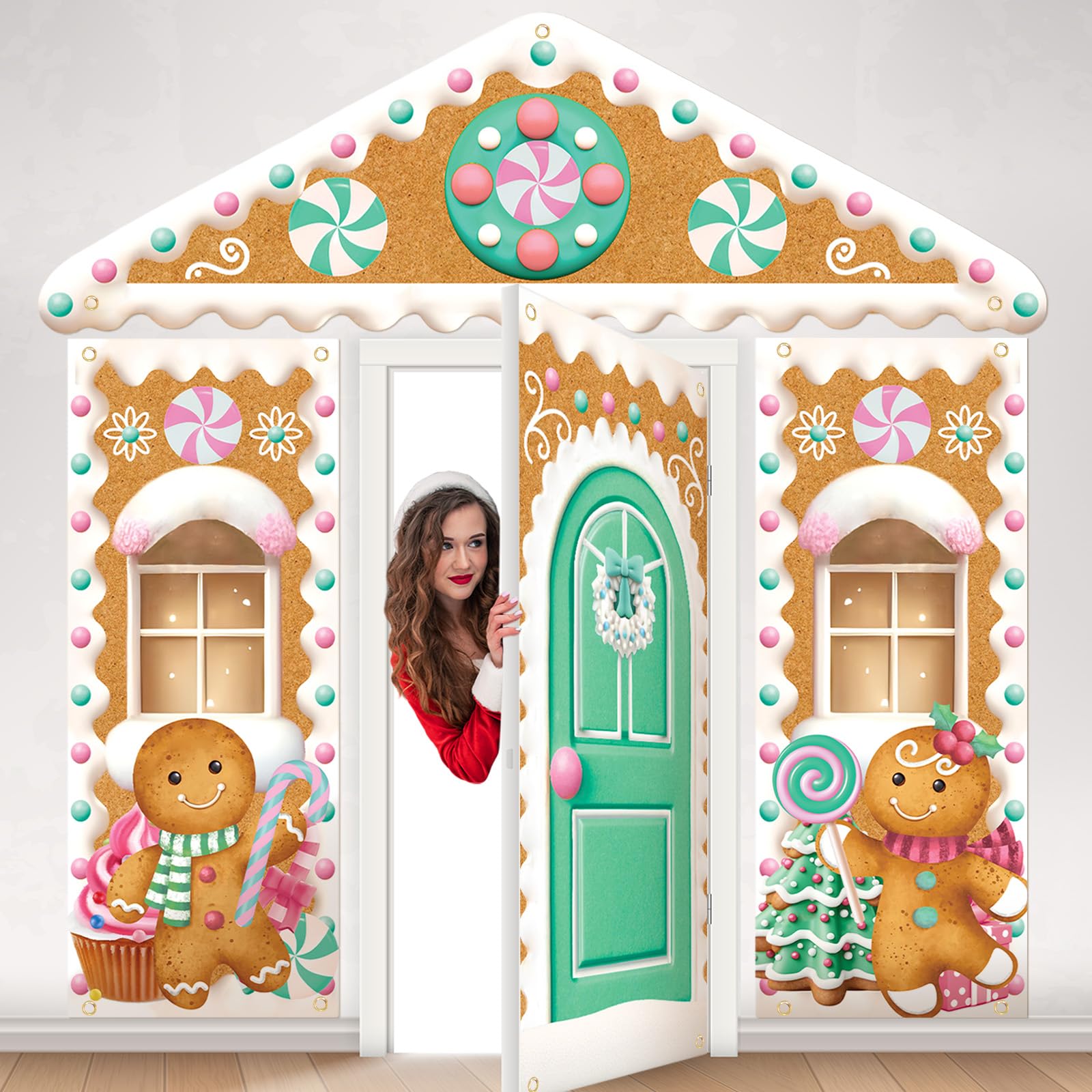 Snapklik.com : SmoothNovelty 4 Pcs Christmas Gingerbread House Door ...