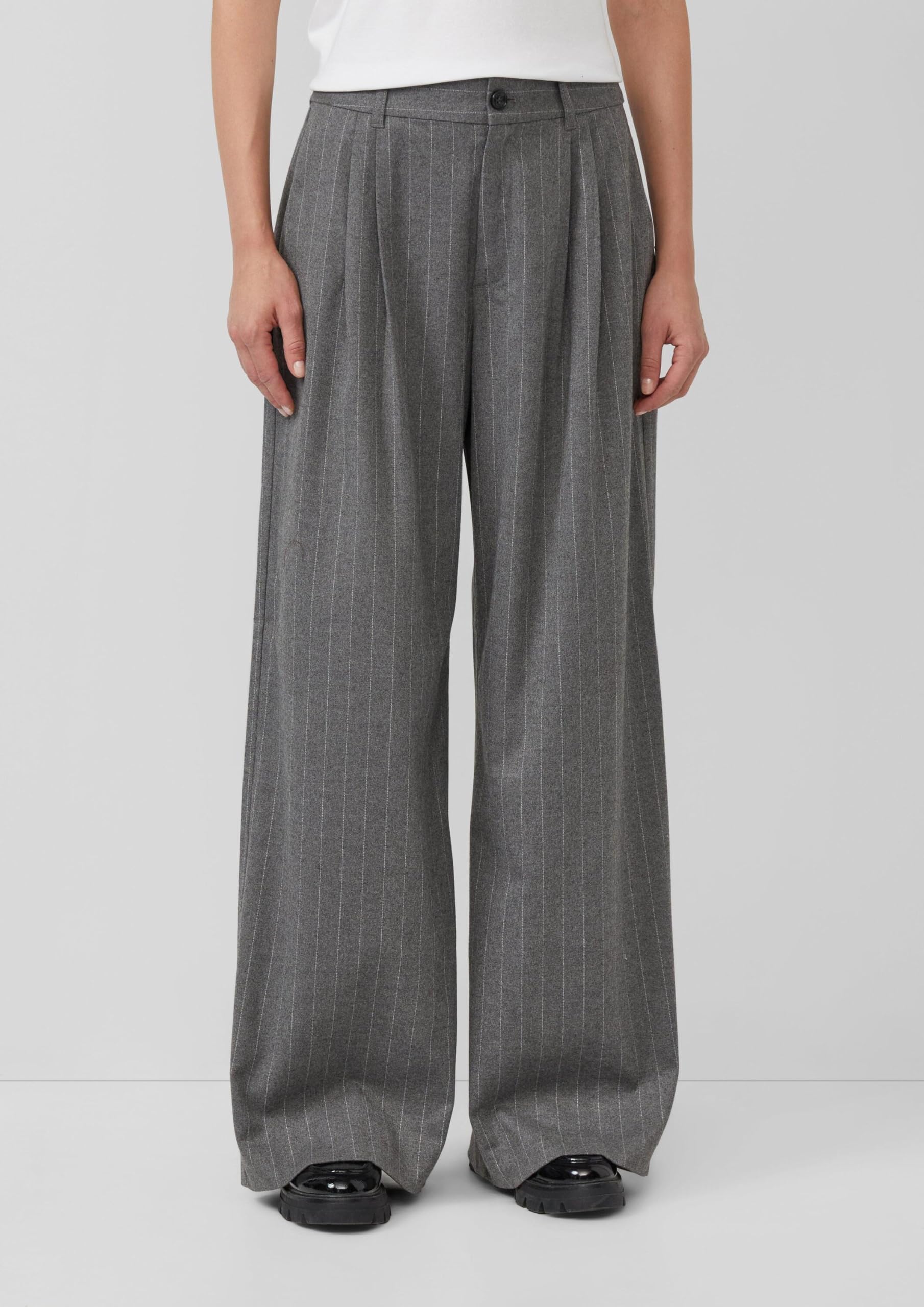 s.Oliver Wide-Leg-Hose mit Nadelstreifen und Eingrifftaschen
