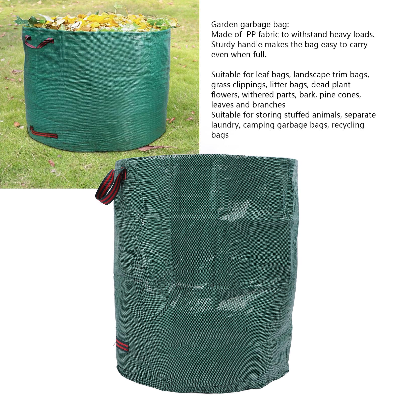 3 bolsas de jardín reutilizables de polipropileno de gran capacidad, contenedor de basura para recoger hojas, recortes, desechos y otros residuos de jardín, almacenar juguetes de peluche, lavandería