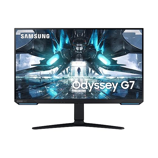 SAMSUNG 28" Odyssey G70A Gaming Computer Monitor, 4K UHD LED Display, HDR 400, 144Hz, G-Sync and FreeSync Premium Support, Front Light Panels, LS28AG700NNXZA, Black