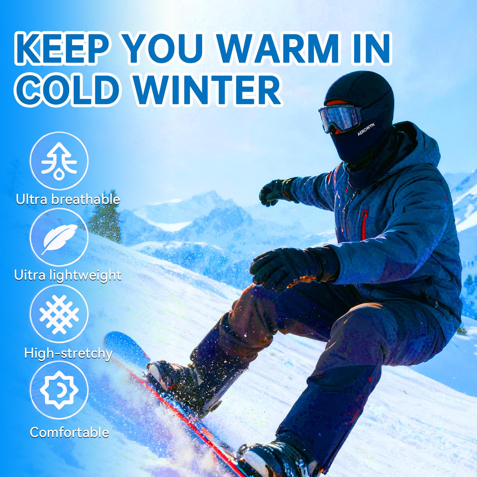 Sturmhaube Motorrad Winter Balaclava Skimaske Warme Fleece Winddicht Sturmmaske für Outdoorsports Radfahren Ski Motorrad Herren Damen Einheitsgröße