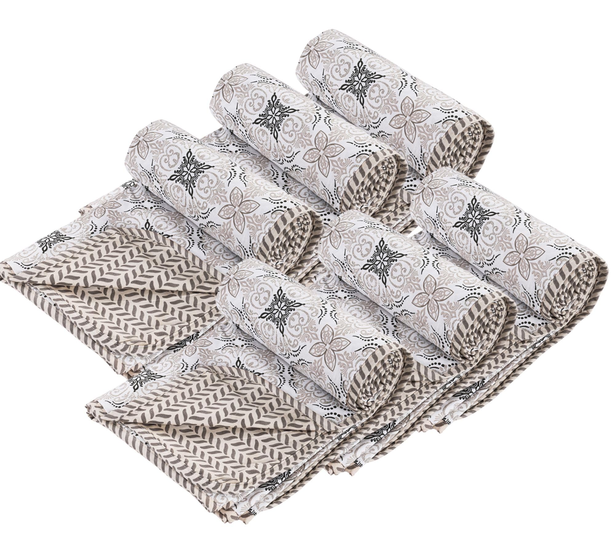 VAS COLLECTIONS 120 GSM Cotton Reversible Single Bed Blanket (152×225 cm) – Soft, Lightweight & Skin-Friendly (Off White & Black, Single)