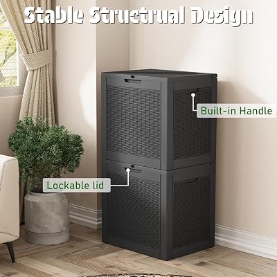 43L Outdoor Storage Box Seat Bench Table Deck Organiser - Outdoor