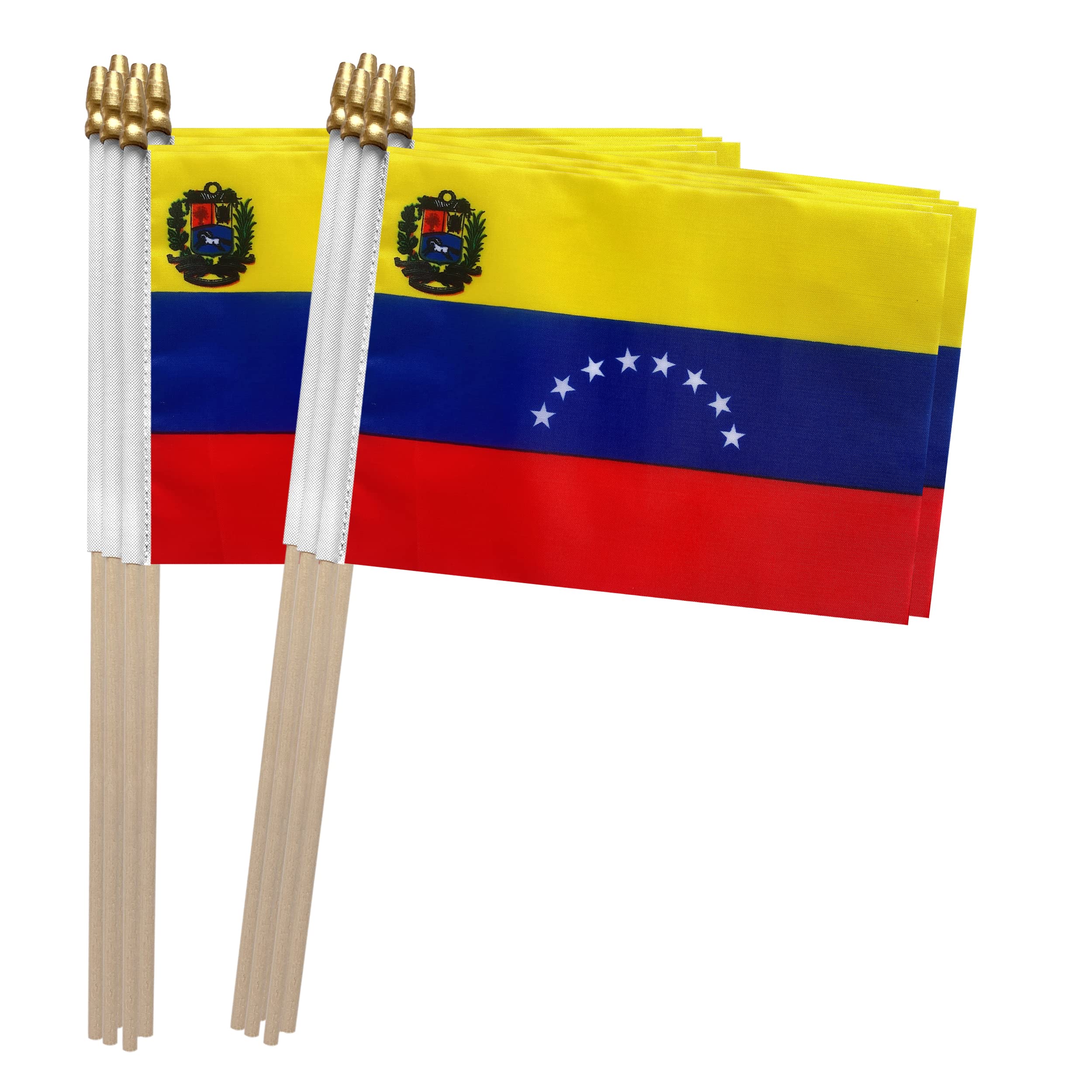 TSMDTSMD Venezuela Stick Flag Venezuelan Small Mini Hand Held Flags,5x8 Inch,12 Pack