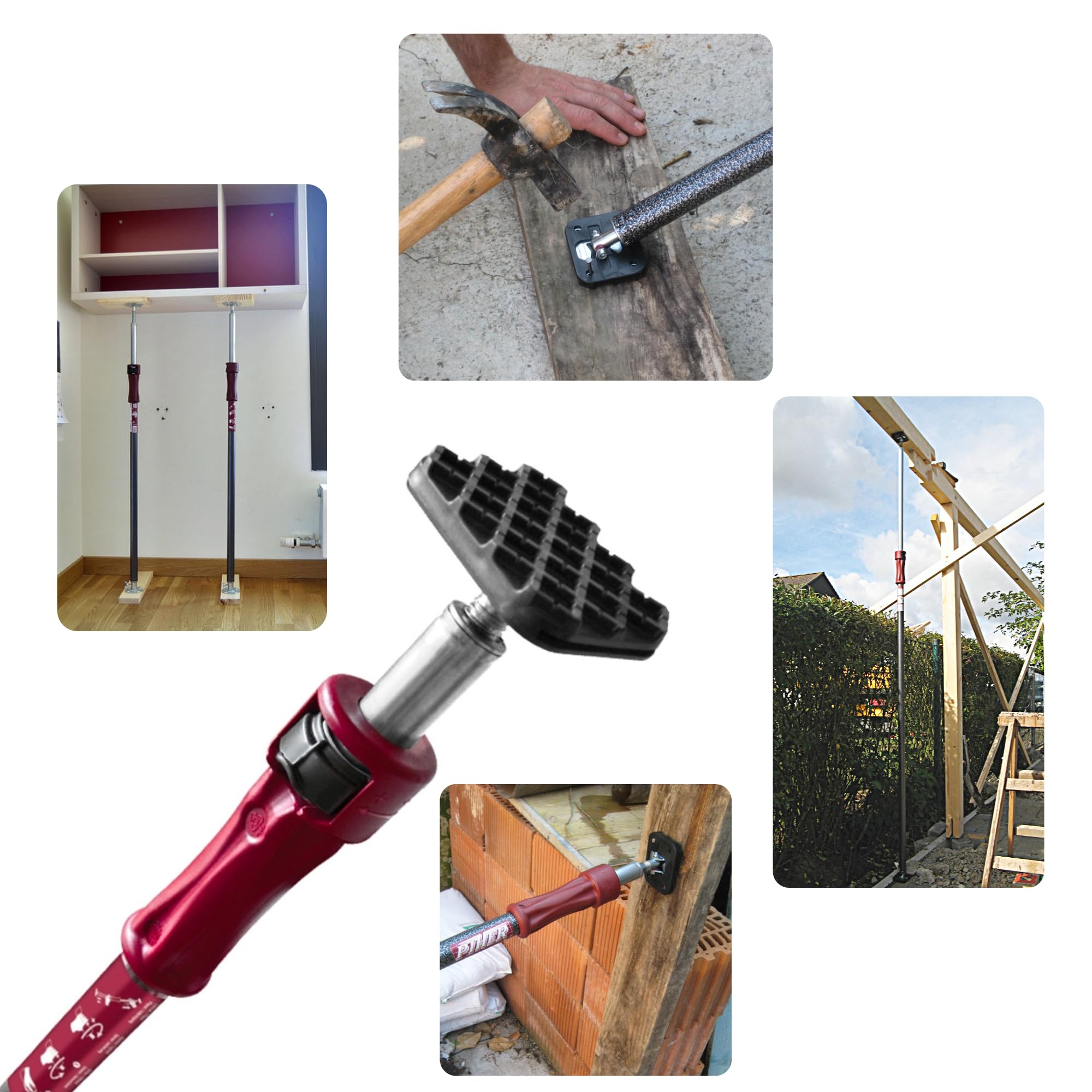 Piher Lastenstangen 2er-Set (P3 155-290cm) | Verstellbare Deckenstützen für Innenausbau, Ladungssicherung & Baustellen | Robuste Montagestützen mit hoher Tragkraft