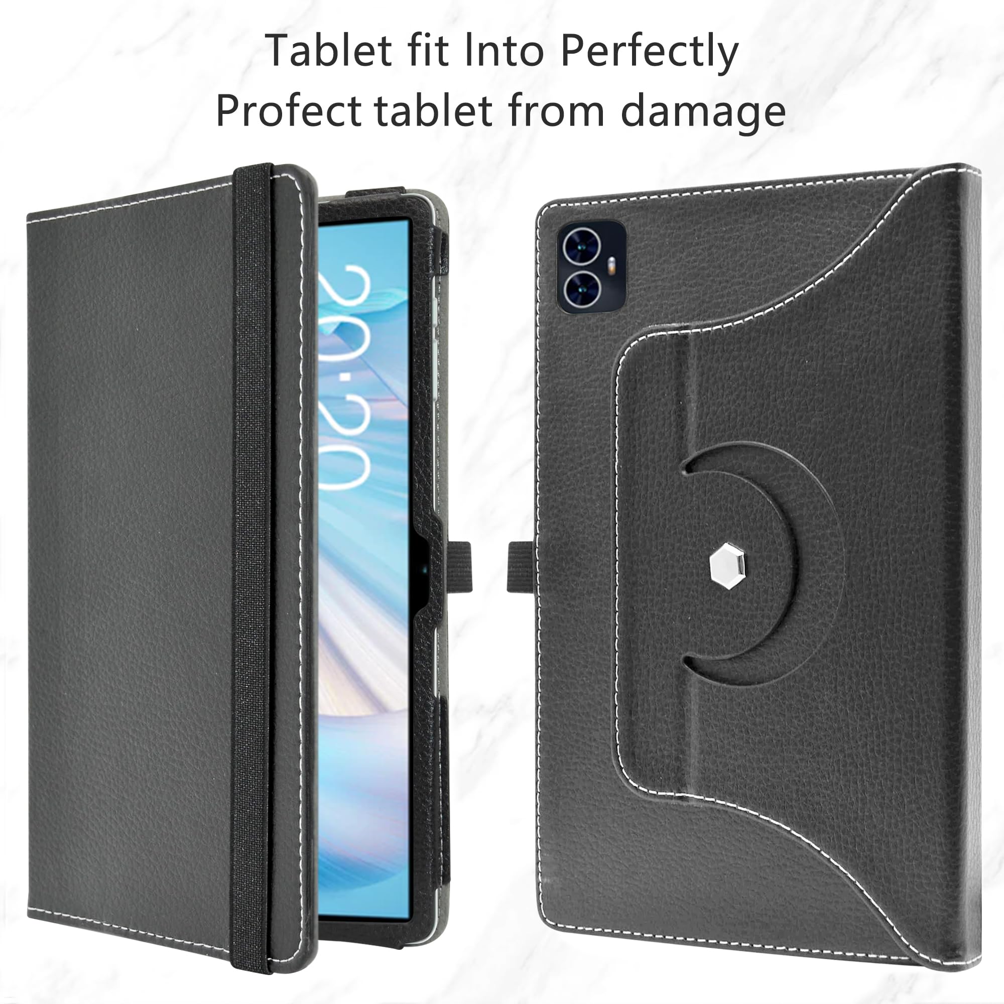 MAMA MOUTH 360° Drehbare Tablet-Hülle Für Teclast M50 Pro / M50 / M50HD - Schutzhülle Mit Ständerfunktion, Schwarz