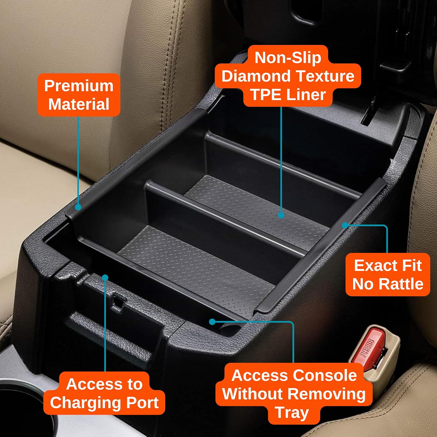 Vehicle OCD - Center Console Divider and Tray Organizer for Toyota 4Runner (2010-2024) - Made in USA - SLX509