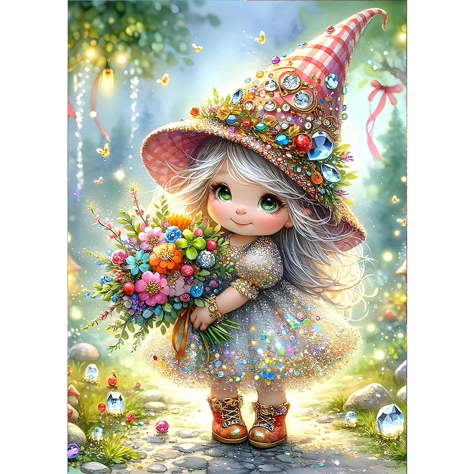 GDYEEH 5D Lune Brillante Peinture Diamant Painting Kit, DIY Chaton