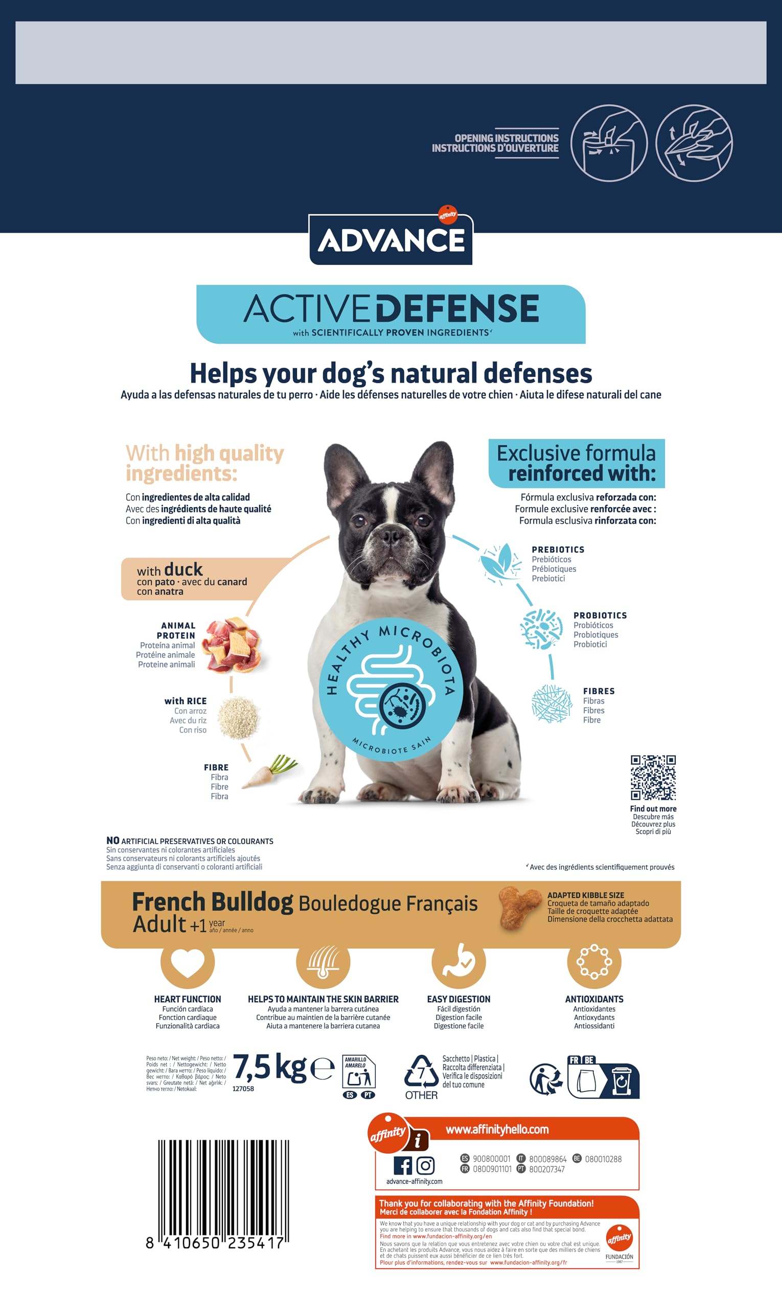 ADVANCE Pies Adult French Bulldog, 7,5 kg