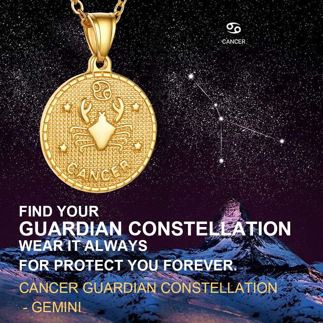 GOLDCHIC JEWELRY Gold Zodiac Necklace for Women Men, Constellation Coin Horoscope Astrology Pendant Necklaces Lucky Jewelry - Image 7