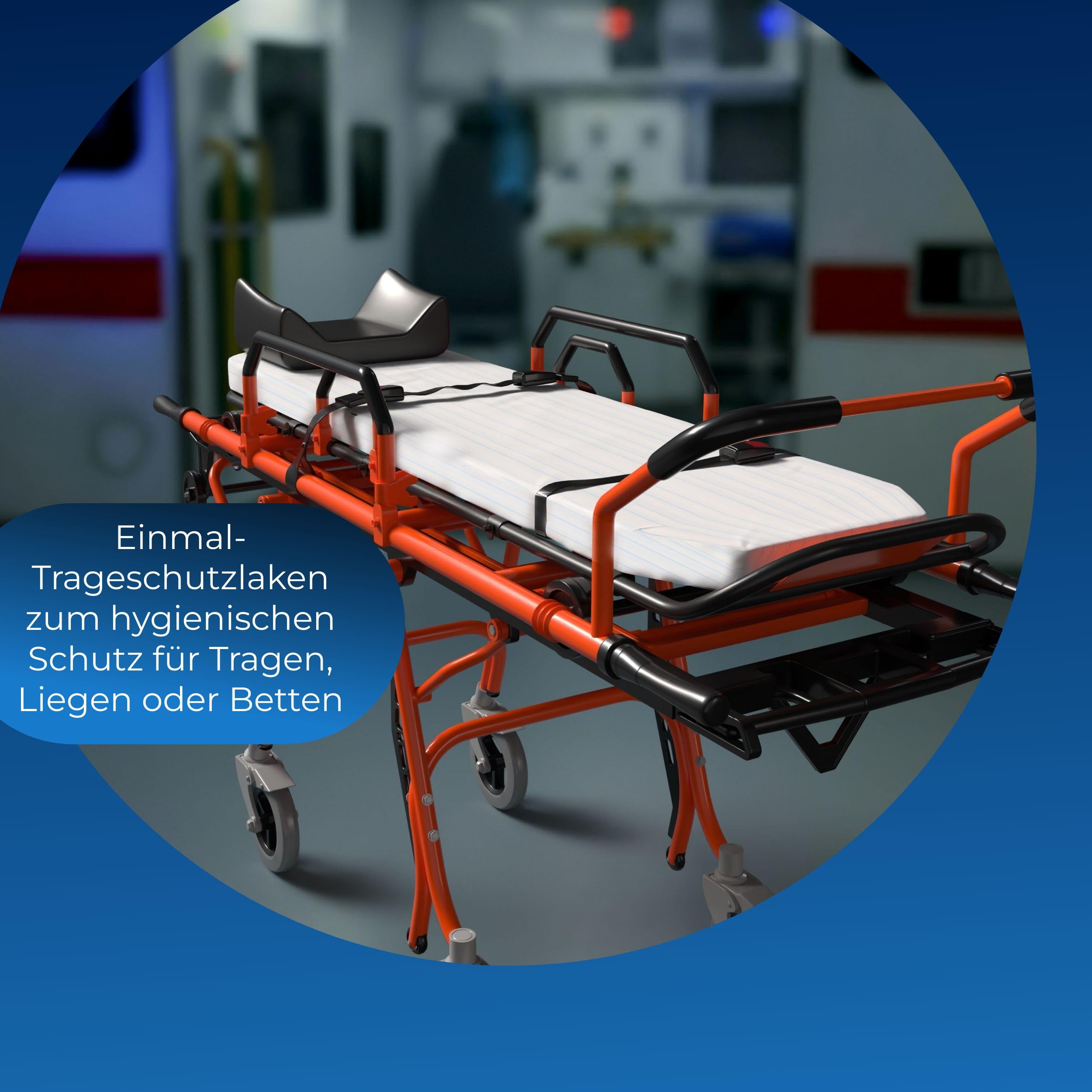 Einweg Trage-Laken/Liegenauflagen/Ärztekrepp/Untersuchungstisch-Papier/Massageauflage - weiß, robust, reißfest, wasserabweisend 80 x 210cm (100)