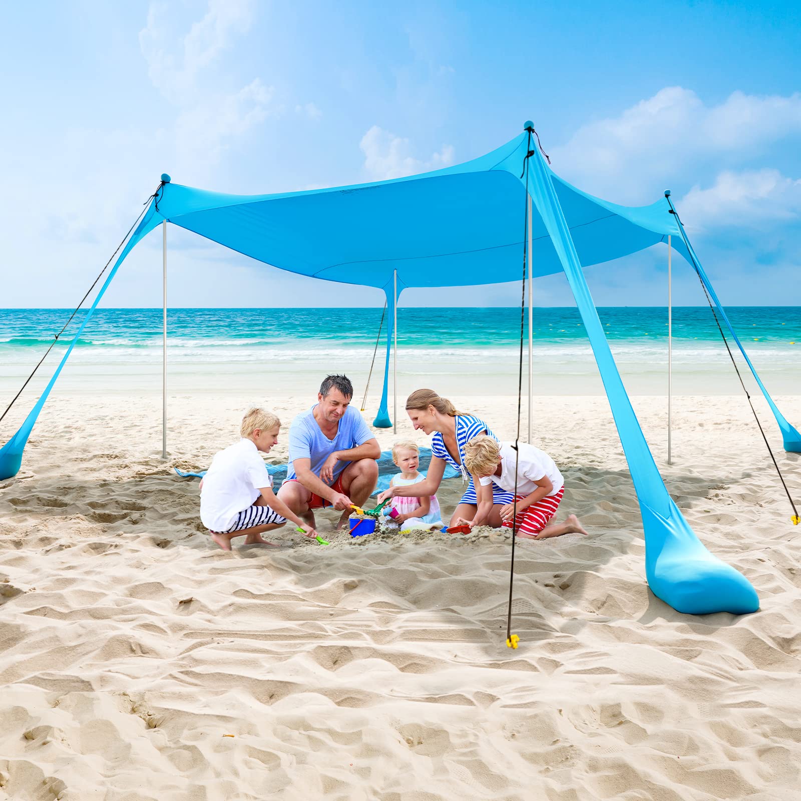 Buy COMMOUDS Beach Tent Canopy 10x10FT, UPF50+ Pop Up Beach Sun Shade