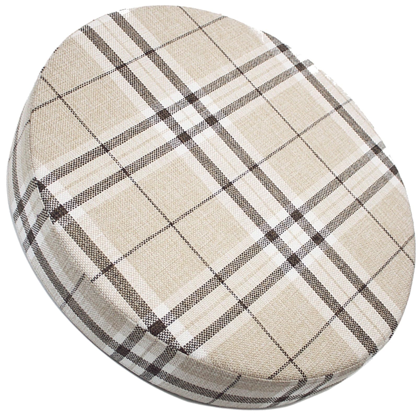 uyeoco Round Seat Cushion, 3/5/8cm thick, 30/35/40/45/50cm, Memory Foam Round Stool Cushion, Circle Chair Pad with Removable Cover for Dining Kitchen Bar Chairs(Checkered,30x5cm)