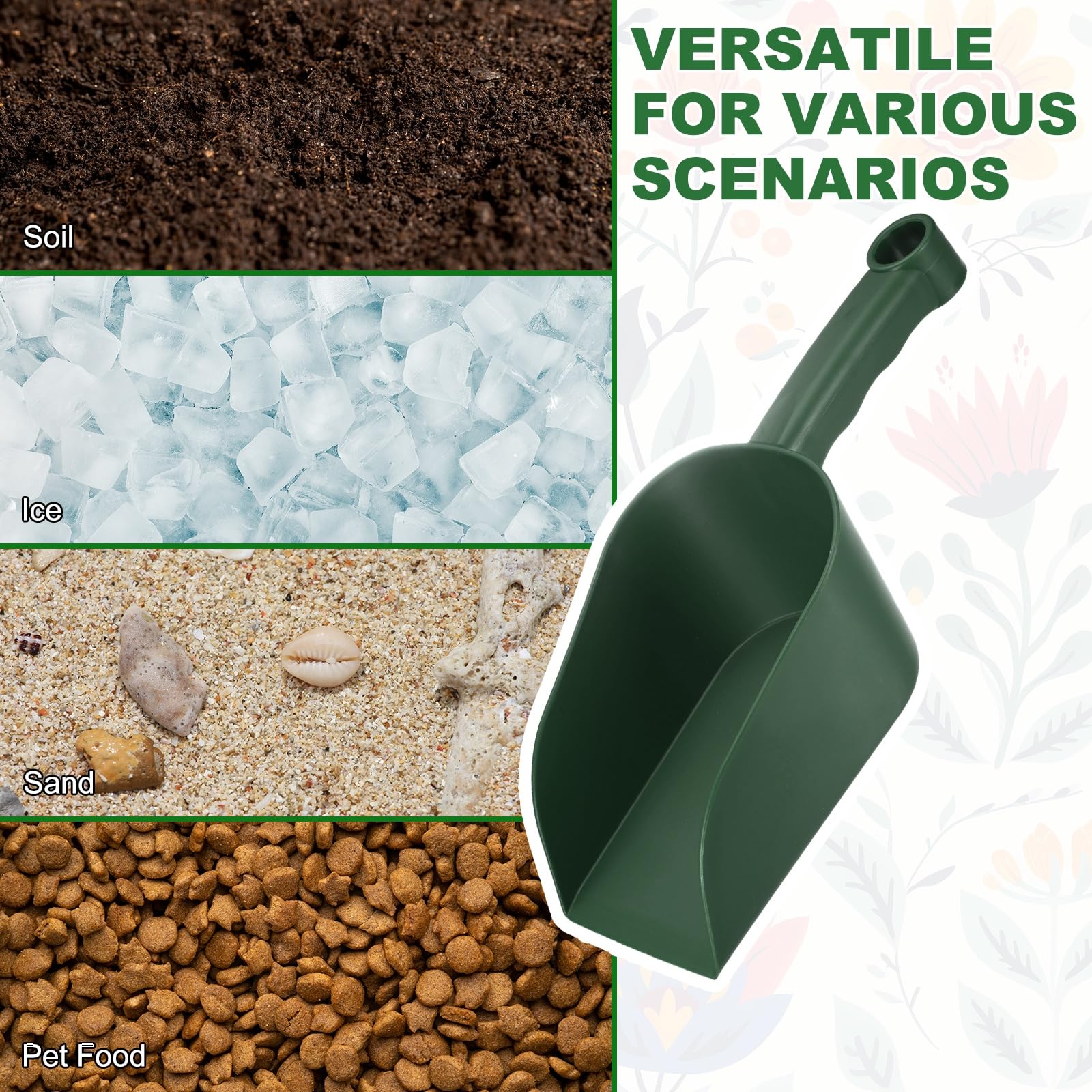 M METERXITY 2-Pack Pelle De Jardin Pelle À Main, 31cm/12.2 Pouces Outils De Jardinage en Plastique pour Creuser, Transplanter, Aérer Le Sol Et Planter, Manche Ergonomique [Vert Foncé]
