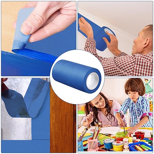 Miniatura 7 de Blue Painters - Cinta adhesiva a granel, paquete múltiple, cinta de papel de pintura segura, liberación limpia, cinta azul para pintores de pared