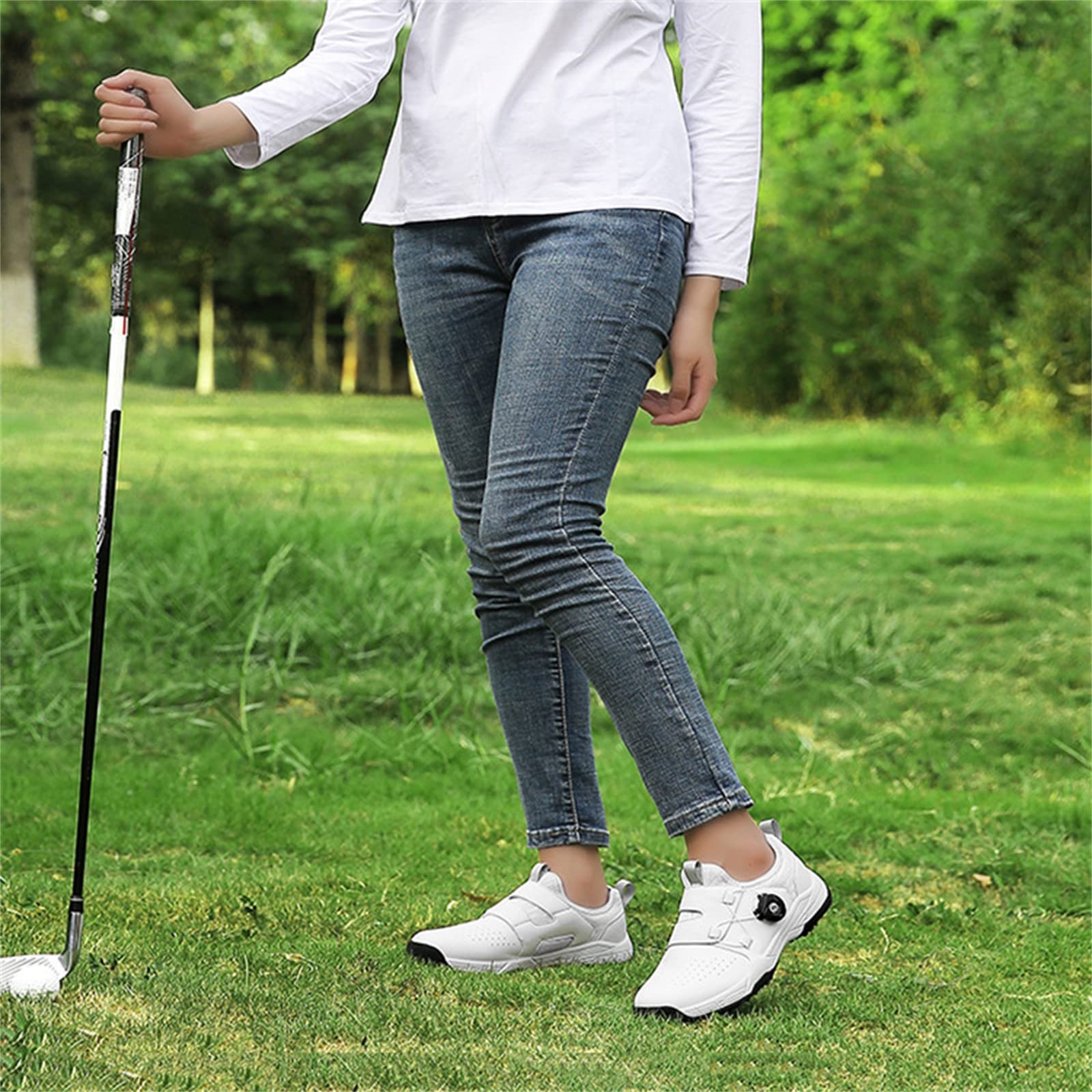 Scarpe da Golf da Donna Scarpe da Ginnastica da Viaggio Estive Senza Punte Girevoli A Rete Chiusa Traspiranti Leggere