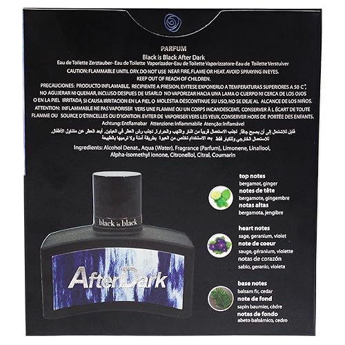 Miniatura 6 de NU Parfums Black Is Black After Dark Men EDT Spray 3.4 oz