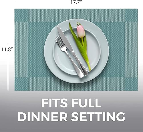 Miniatura 4 de More Décor - Manteles individuales para mesa de comedor lavables resistentes al calor de vinilo de PVC para comedor y cocina antideslizantes juego