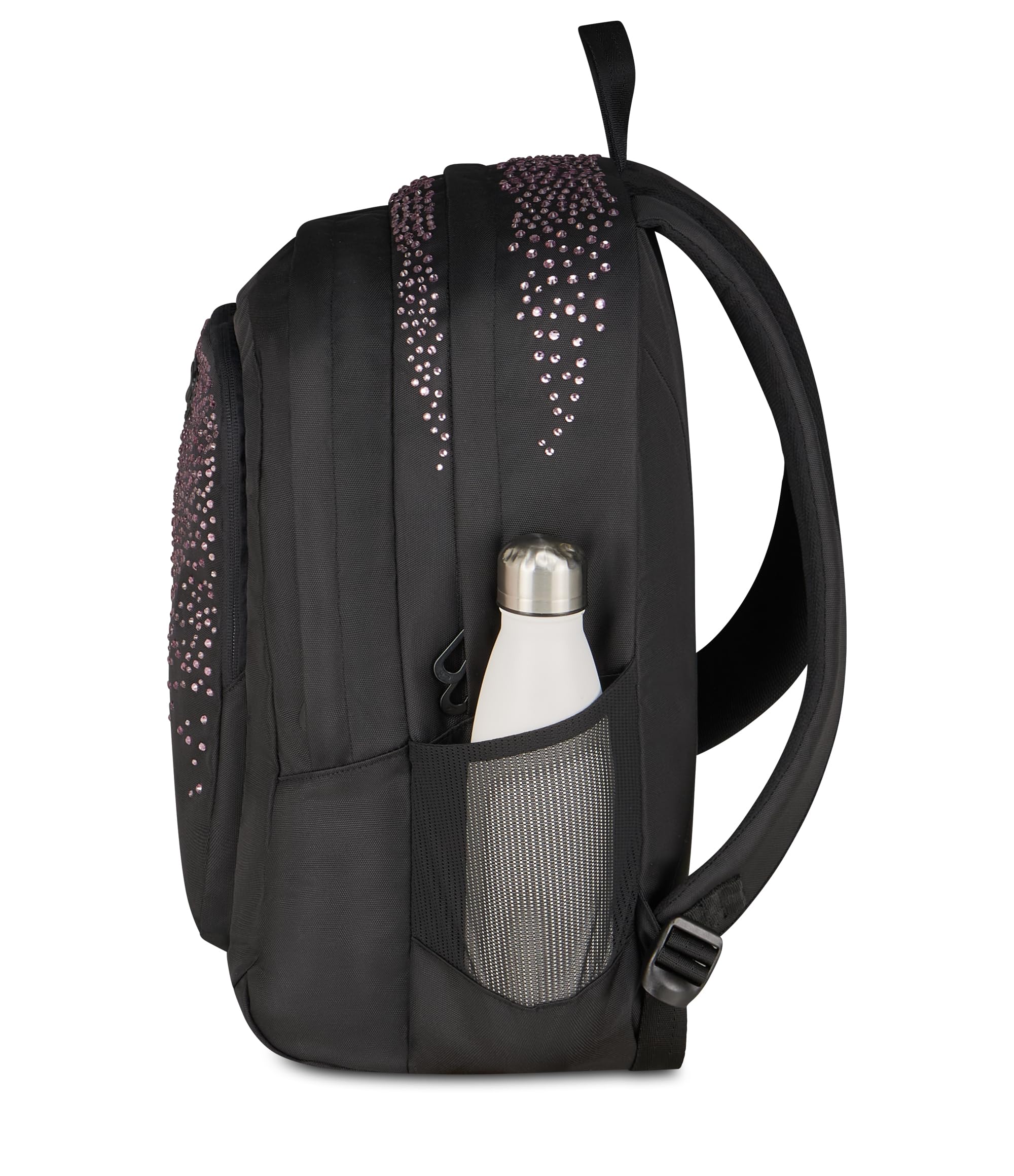 Seven Zaino Scuola Tech GlitzyCute, Nero e Viola, Porta Notebook, 29 Litri, Schienale Ergonomico, Spallacci Imbottiti, Bambina e Ragazza