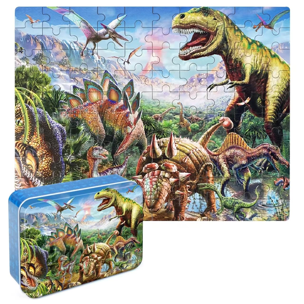 Amazon.com: LELEMON Puzzles for Kids Ages 4-8,Tyrannosaurus 100