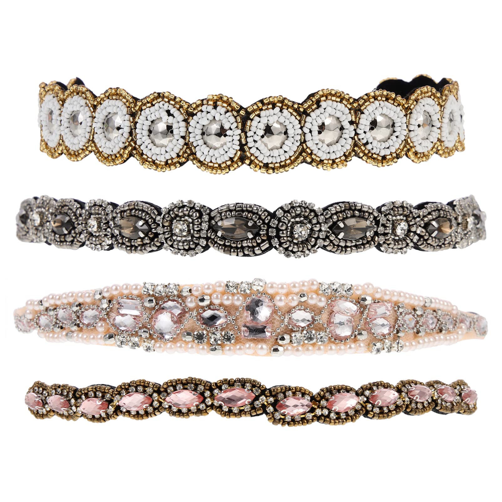 FOMIYES Elegant Rhinestone Hair Accessories Women's Headbands Set for All Hair