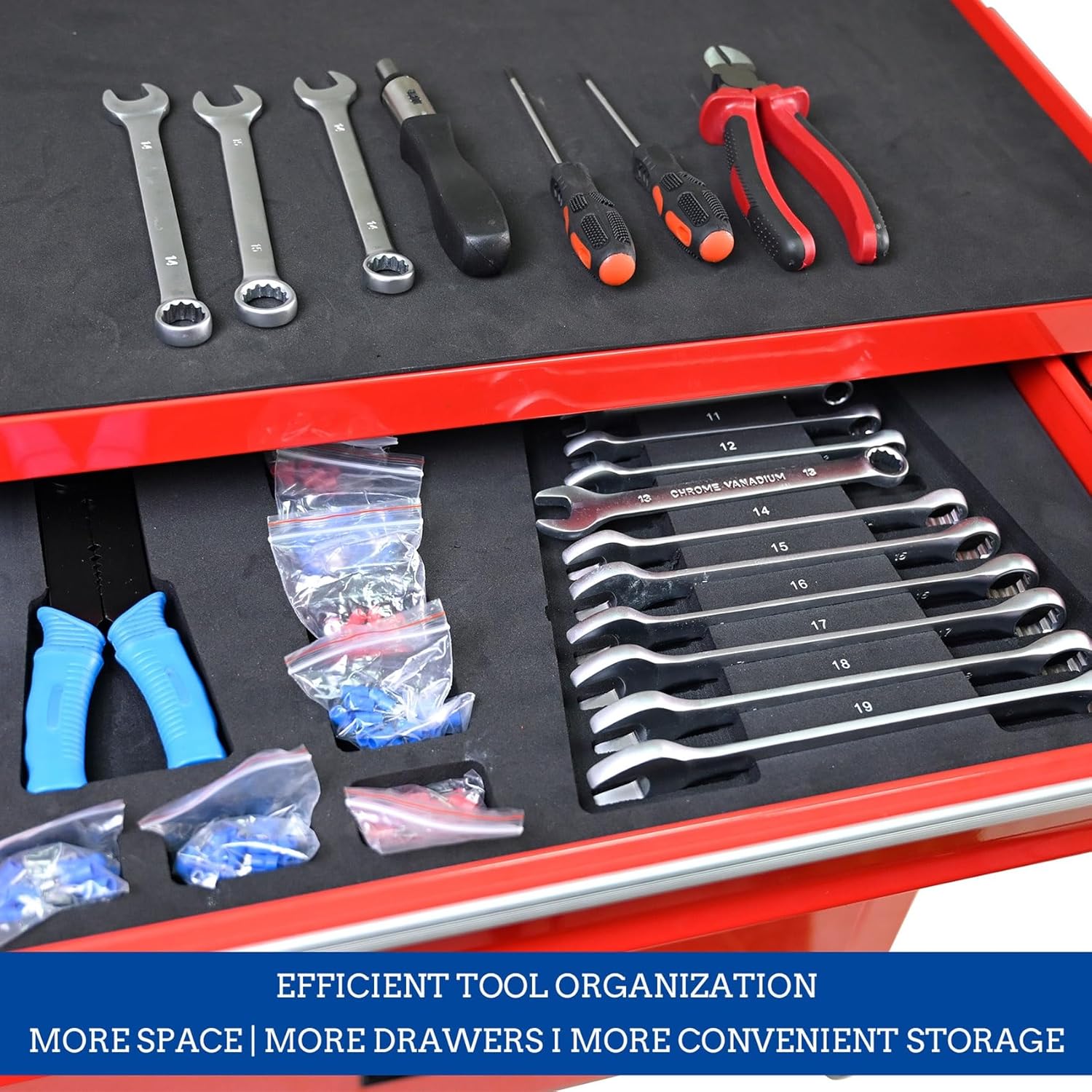 Mechanic Tool Cart, Multifunctional Tool Cart, Rolling Tool Chest, Tool Chest, 4"Casters (2PCS with brake and 2PCS without brake) 4 Drawers Tool Cabinet for Warehouse, Garage-BLACK ( Color : Bl