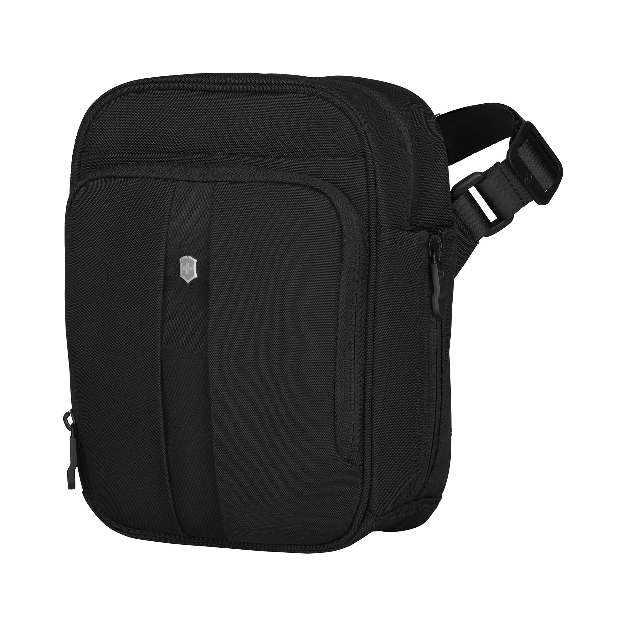 Victorinox TA 5.0 Vertical Travel Companion, bolso bandolera de viaje con compartimento para tableta, protección RFID, 27 x 10 x 21 cm, negro