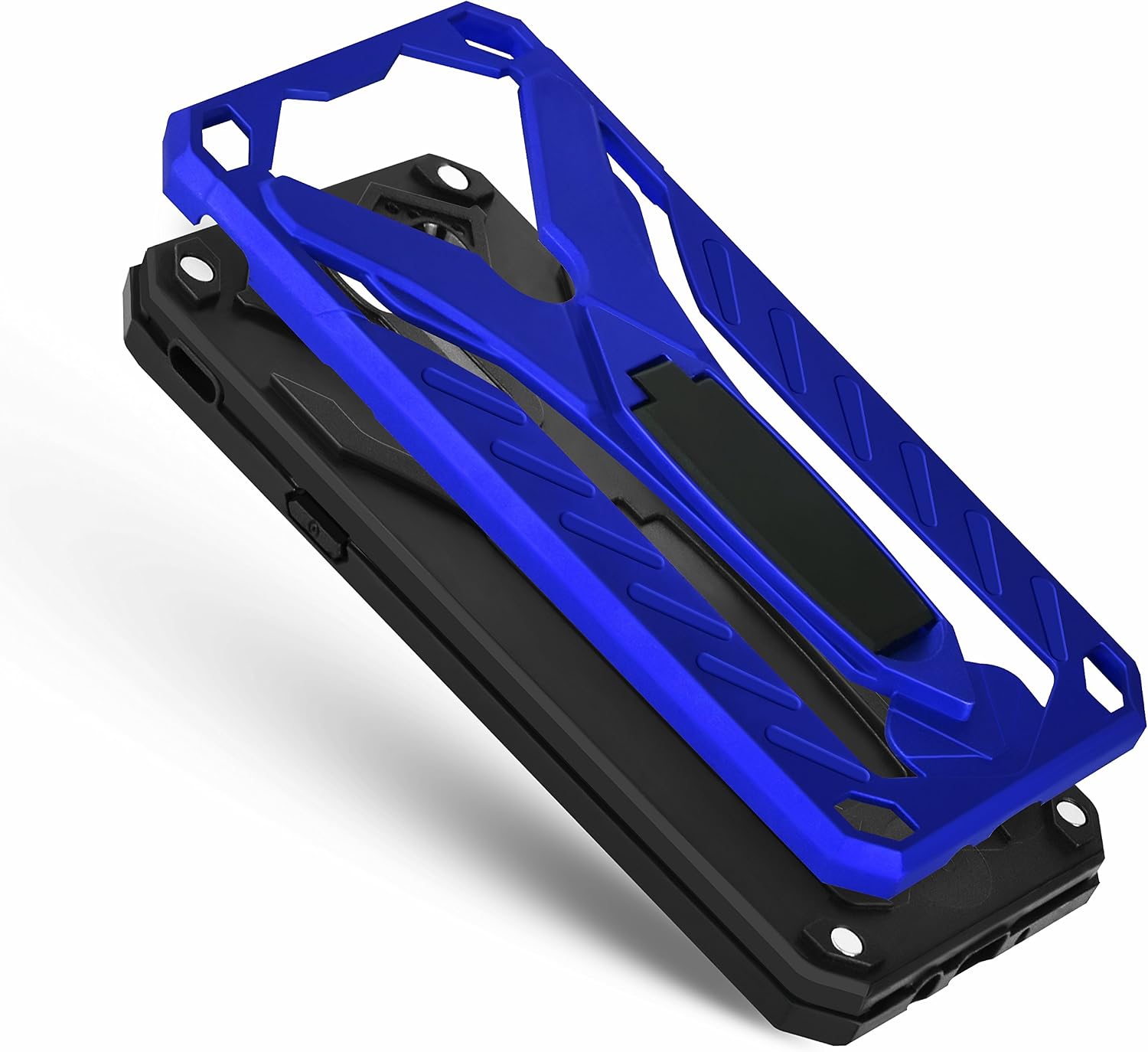 Ownest. Compatible Samsung Galaxy J3 Emerge/J3 Eclipse/J3 Mission/J3 Prime/Express Prime 2/Sol 2 Case, Dual Layer 2 in 1 with Protection and Kickstand Case for Galaxy J3 2017，Not fit J3 2018-Blue