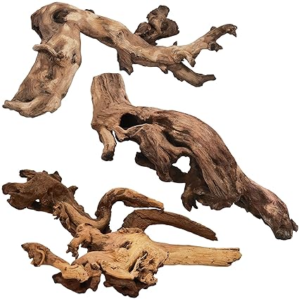 kathson Natural Aquarium Driftwood Decoration Branches Reptiles Terrarium Ornament Wood Fish Tank Habitat Decor Assorted Sizes Wood 3 PCS
