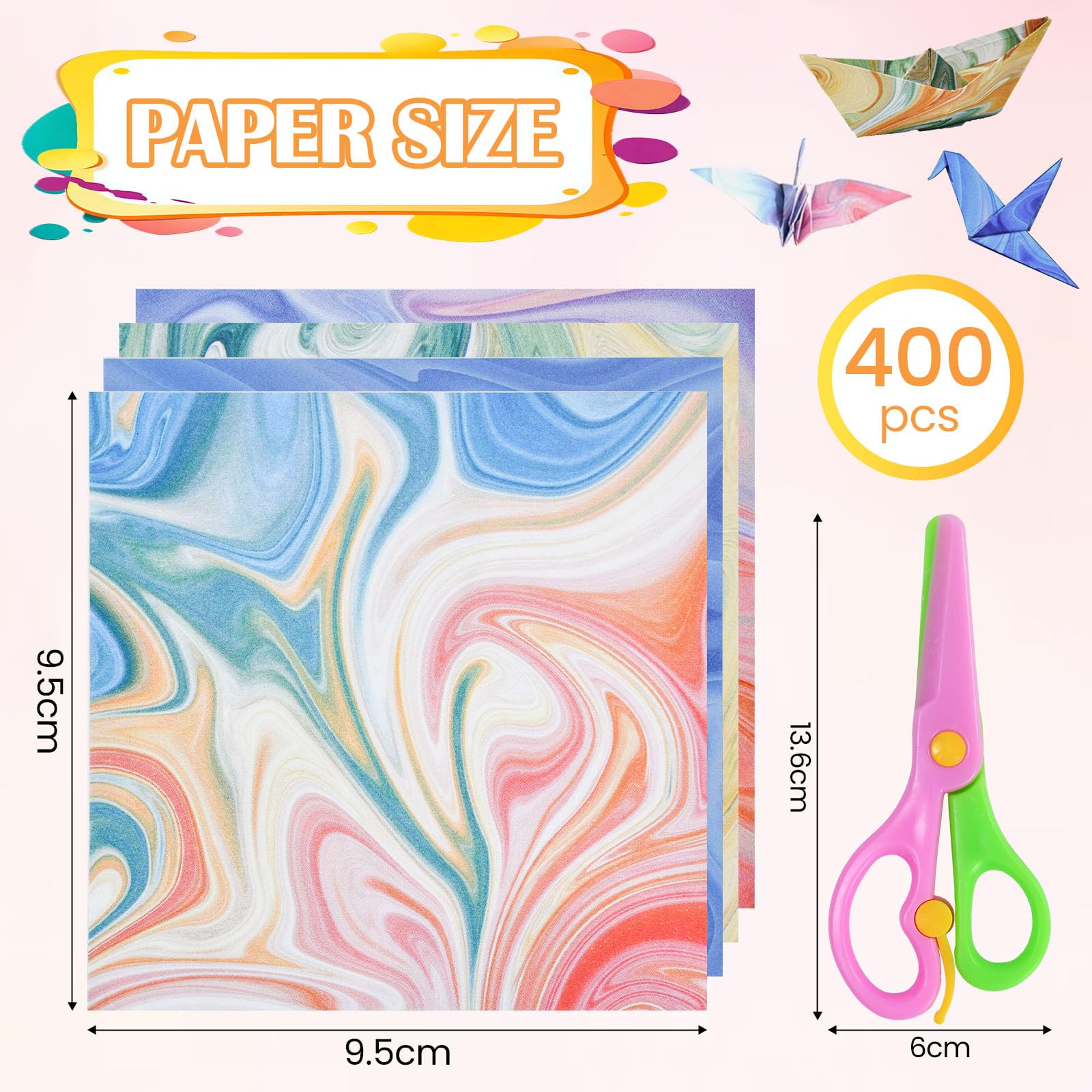 400 Hojas De Papel Degradado, 9,5 X 9,5 Cm, Papel Cuadrado De Doble Cara, 4 Estilos, Para Niños Y Adultos, Proyectos De Manualidades