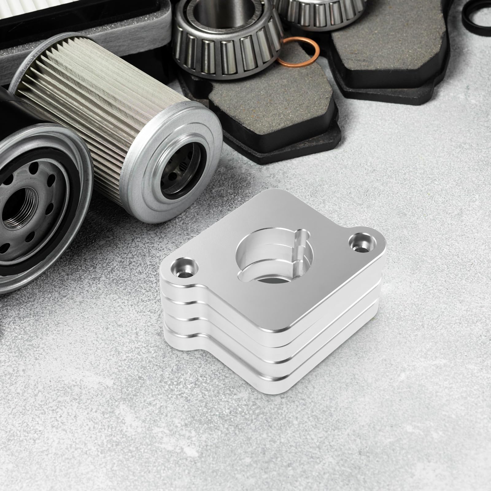 OUNONA Distanziale per Auto Billet Adattatore per Coilpack Piastre di Ricambio per Auto in Argento Billet Parti di Accensione Miglioramento delle Prestazioni Compatibili con Veicoli