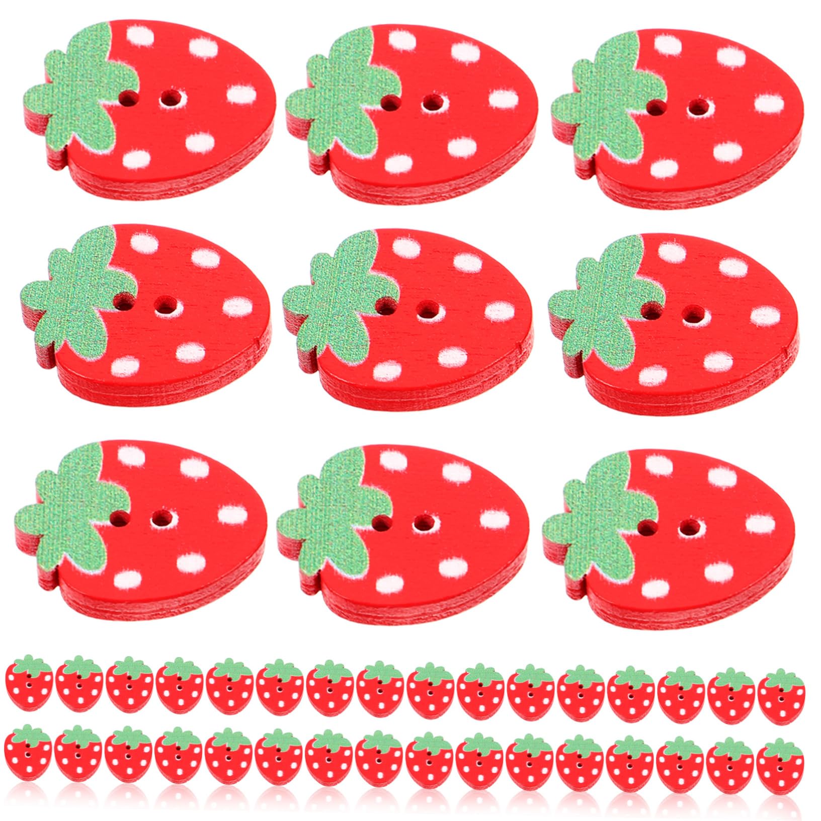 Boutons en bois fraise pour personnaliser les vêtements d'enfants