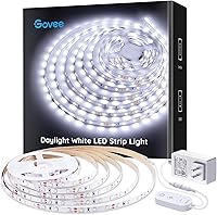 Govee 16.4ft Dimmable LED Strip Lights 6500K Daylight White, 300 LEDs, Strong Adhesive for Bedroom, Cabinets, Mirrors, Christmas Decor