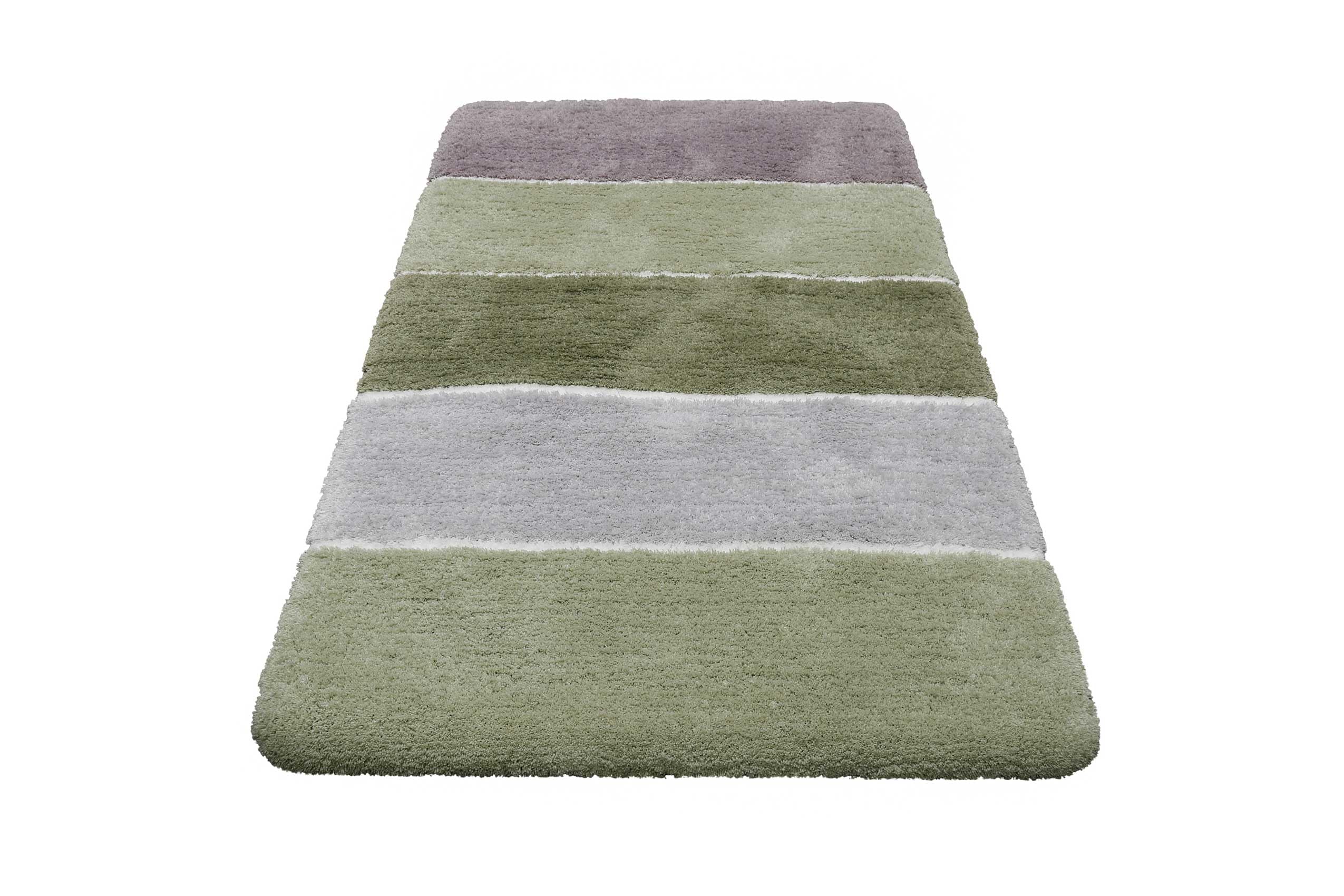 Homie Living Tapis de Bain, Tapis de Bain Moelleux Super Doux l Antidérapant et Lavable Rio Marina (70 x 120 cm, Vert Gris)