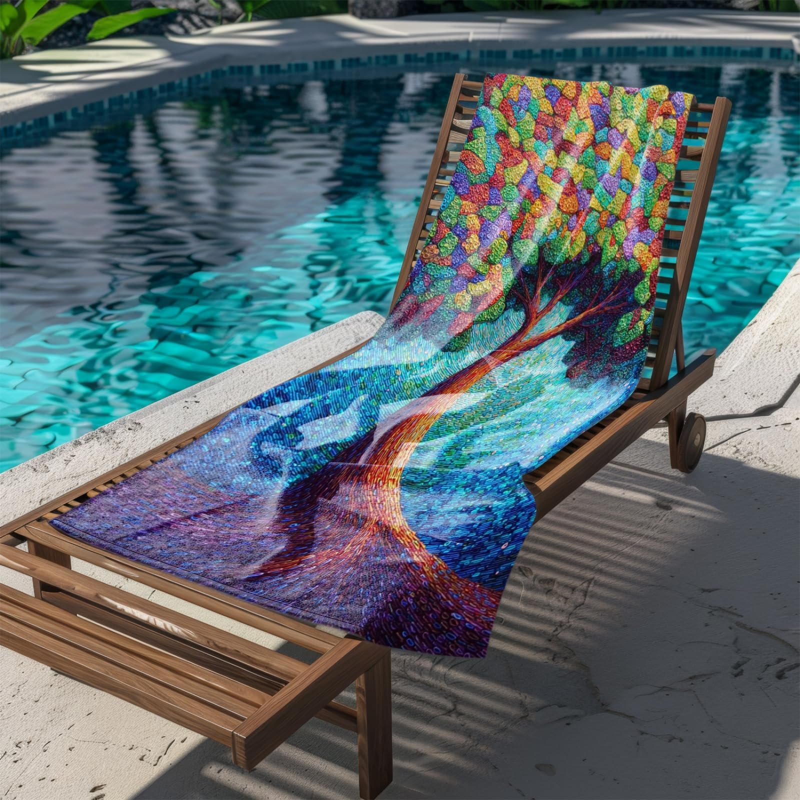 Générique Serviette de Plage 100X200 Arbre Brun Vert