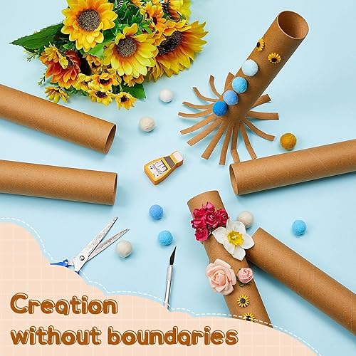 Miniatura 7 de Henoyso Paquete de 72 tubos de cartón de Pascua para manualidades, rollos de toallas de papel vacíos de 1.8 x 10 pulgadas, tubos gruesos redondos de