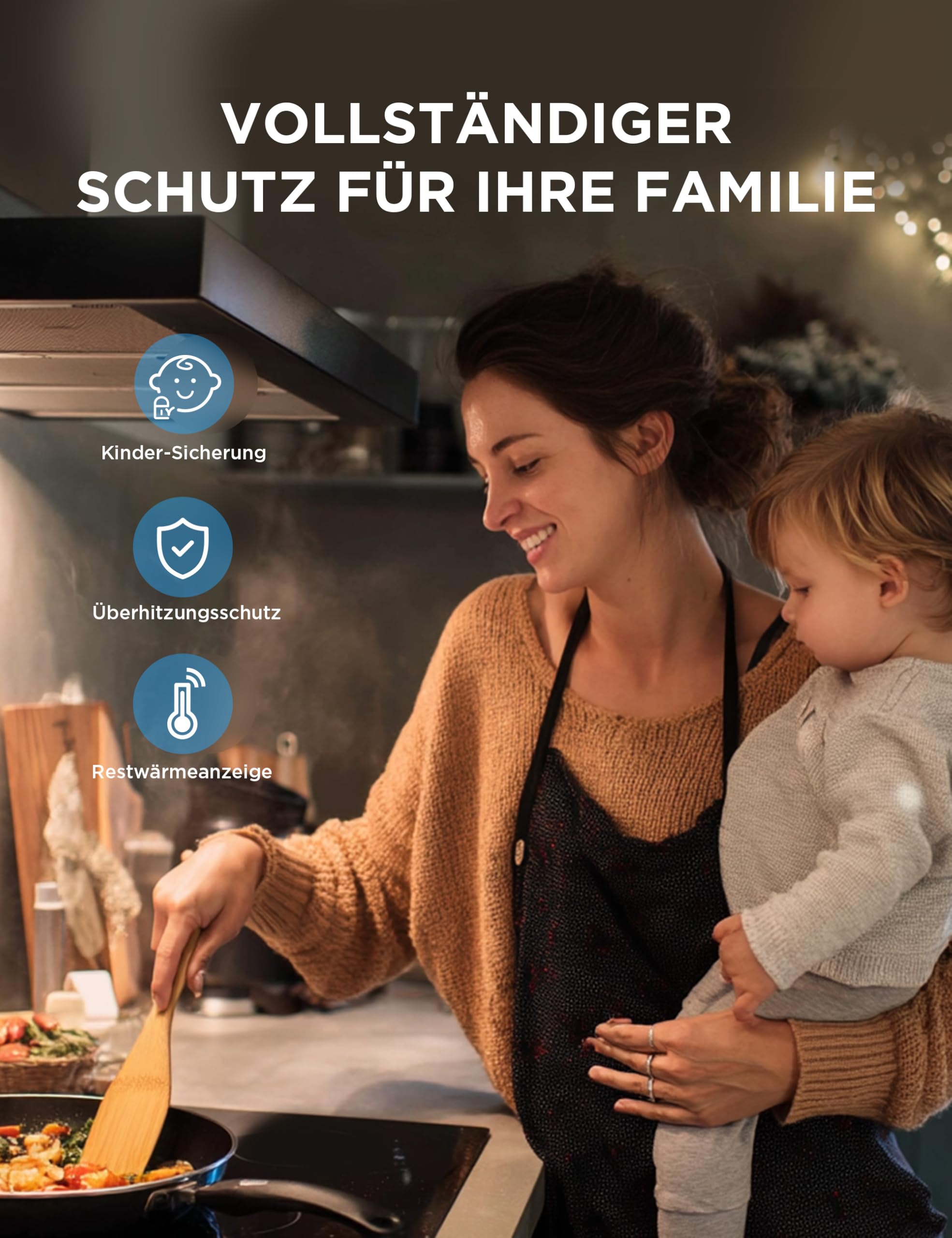 MIDEA Glaskeramikkochfeld 2 Kochzonen Einbau Keramikkochfeld mit Stecker Berührungssteuerung Automatische Abschaltung Kindersicherung
