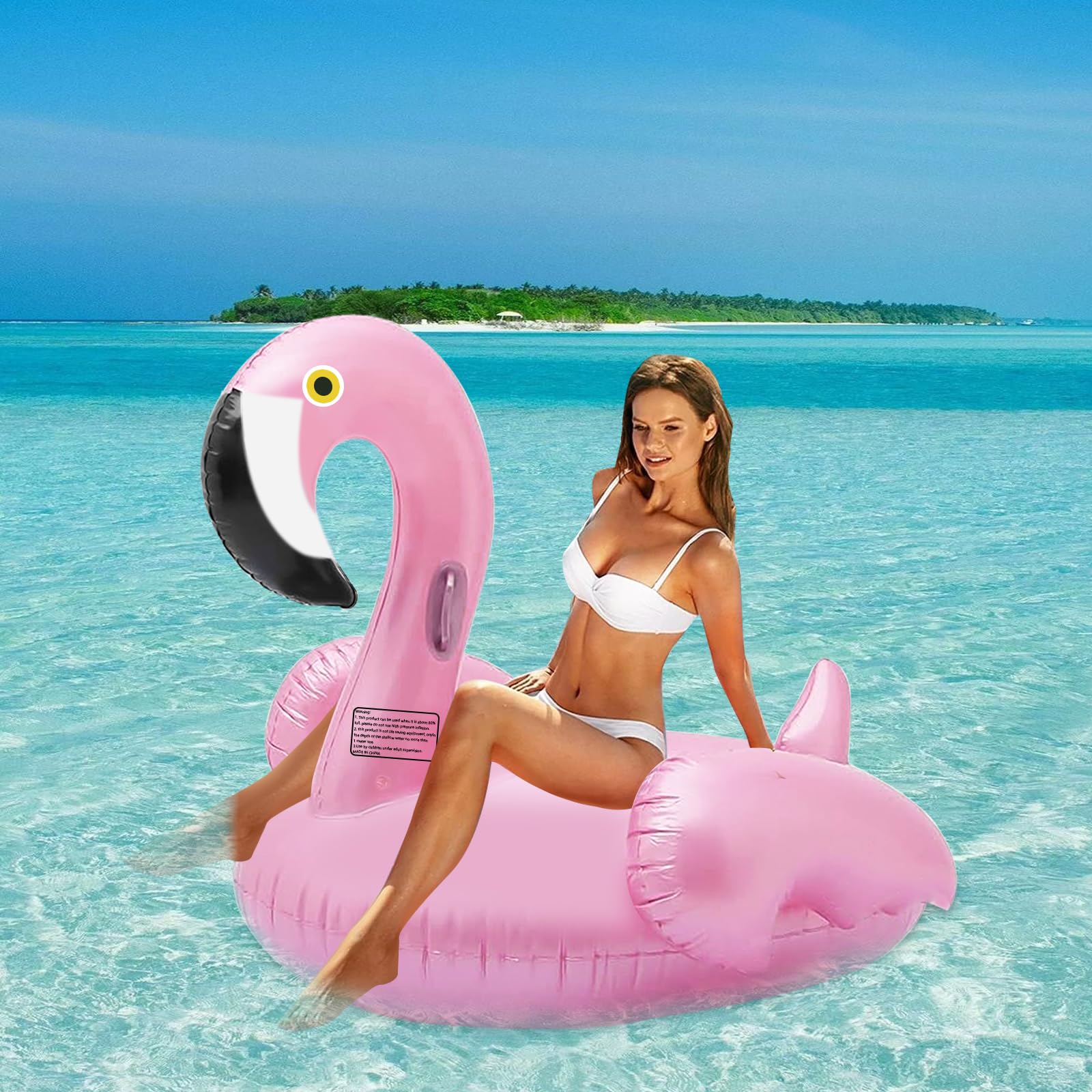 Wlicon Flamingo Pool Float Pool Floats Large Flamingo Pool Fun Beach Floaties Suitable for Beach Ocean Summer Swimming Pool Adult Party Decoration (Pink)