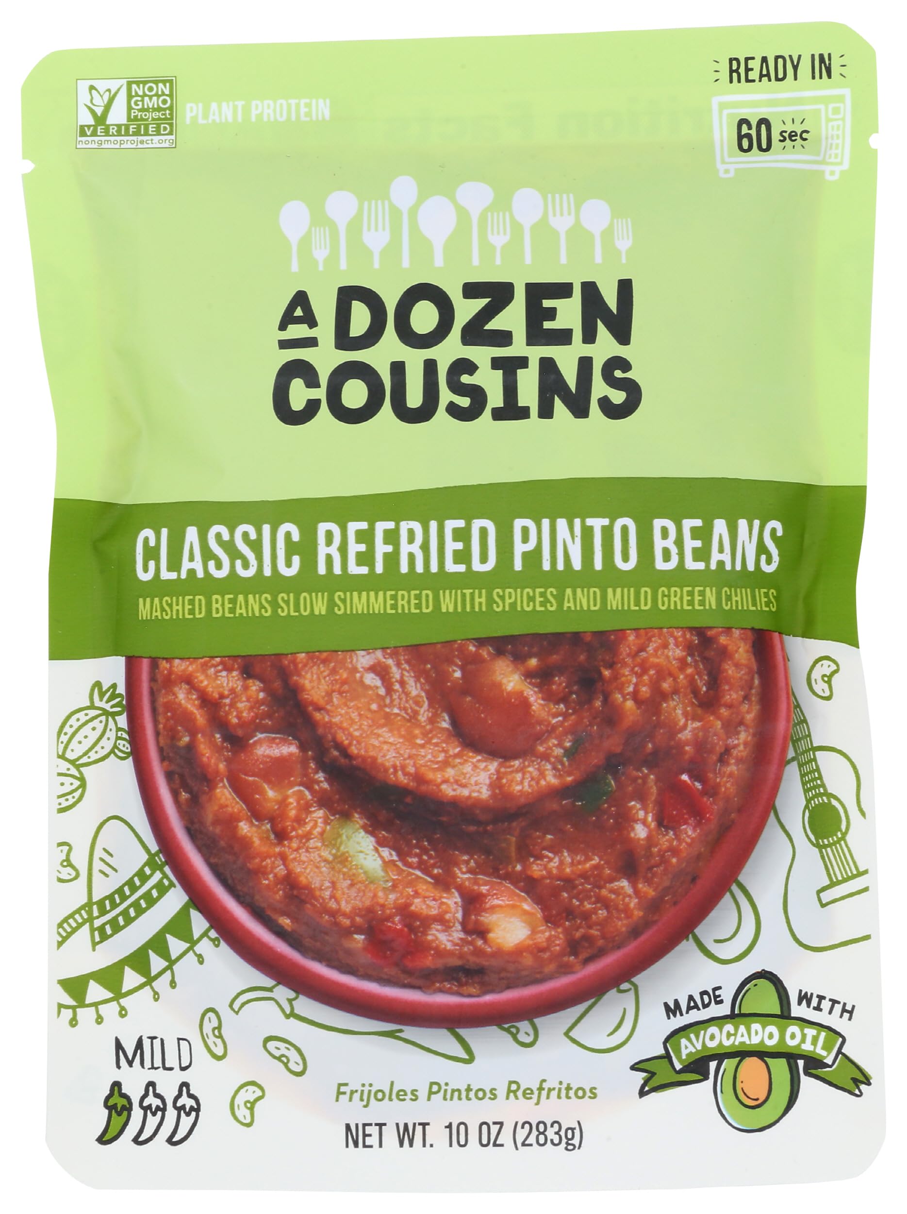 A Dozen Cousins Classic Refried Pinto Beans, 10 OZ