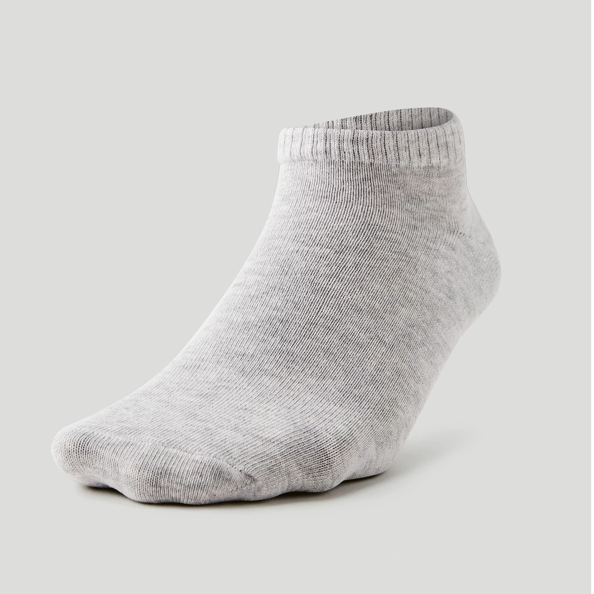 LEALDEALZ Ankle Socks for Men & Women (Unisex) - Made with Soft, Breathable & Durable Cotton, Anti Odour, Melange Grey Color - Free Size - Pack of 5 - suitable for Sports, Gym and Daily use 1
