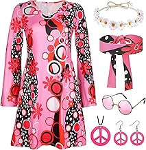 Women's Hippie Costume 1970s Disco Style Retro 60s 70s 70s Fancy Dress Costume Accessory Halloween Carnival Costume
