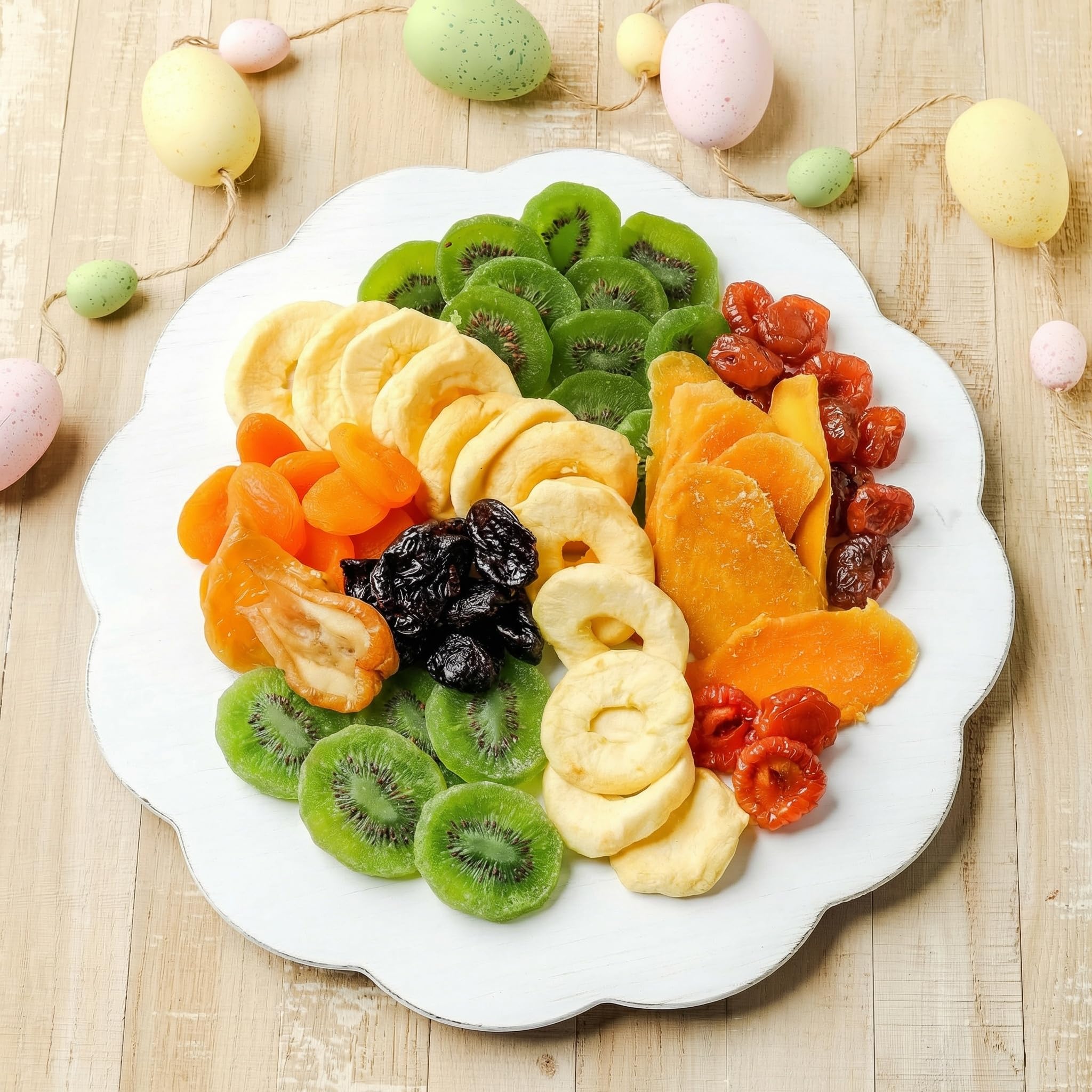 Easter Gift Basket, Healthy Assorted Dried Fruit and Shortbread Cookies Natural Snack Gift Food Tray, Office, Men, Woman, Him, Her, Kids, Children, Families, Bonnie and Pop